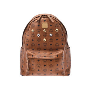 MCM Studded Camel Brown Backpack